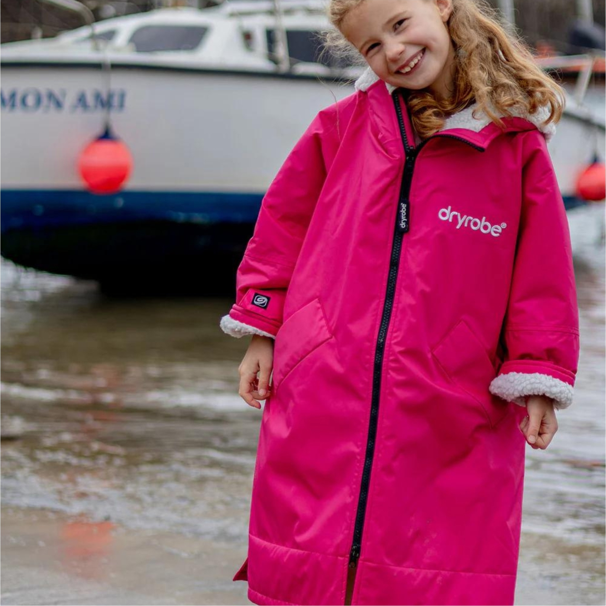 2026 Dryrobe Junior Advance Langarm-Umkleidemantel V3KSLSDA  Pink / Hellgrau